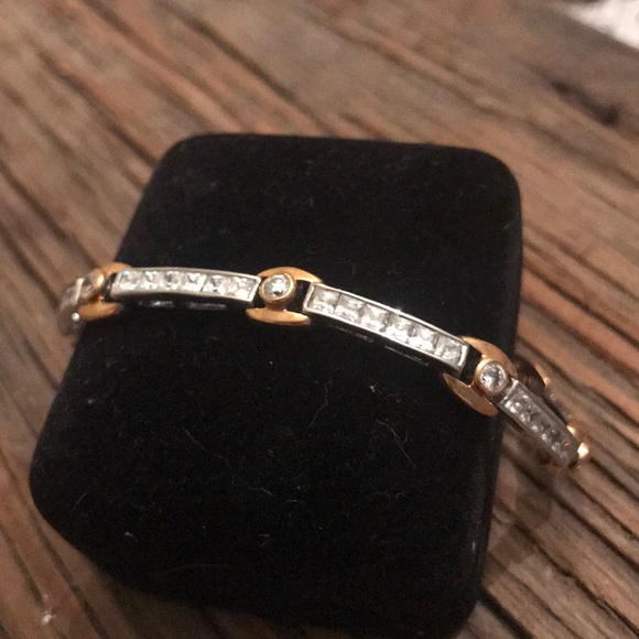 Gold and silver diamond bracelet - Picture 3 of 3
